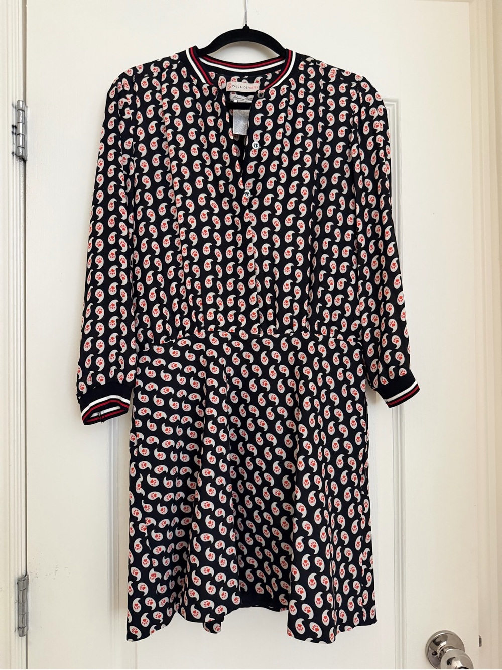 Paul & Joe Navy Dress with Pink and White Motif